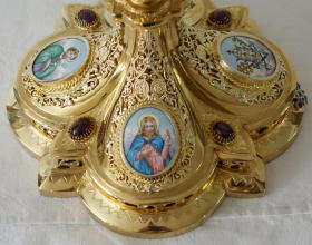 Solid silver gilt antique French Gothic Chalice.